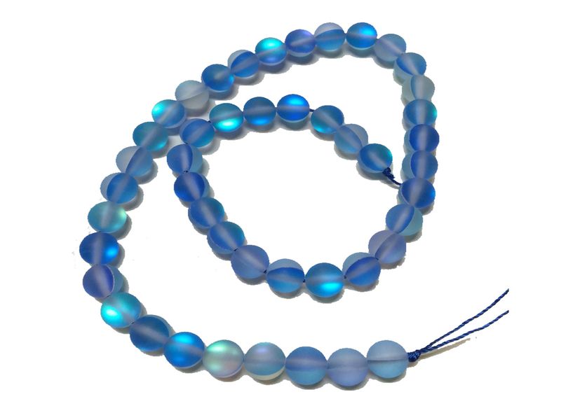 BEAD COOL - Iridescent Mermaid Bead - Glow Blue Ab Glass bead - 8mm - 90pcs