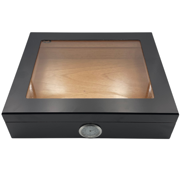 Humidor – Black Matte with Glass Lid