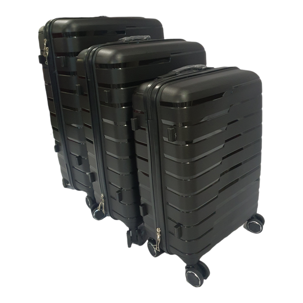 Acesa Hard Shell Elite Suitcase Set 3 Piece - Black
