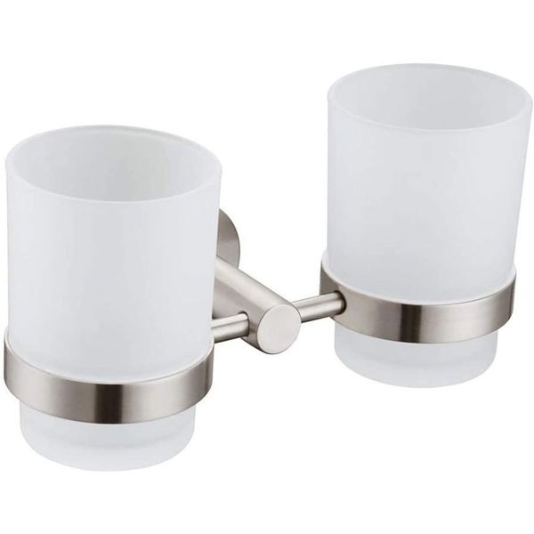 Fortis Stainless Steel Double Tumbler Holder - Satin