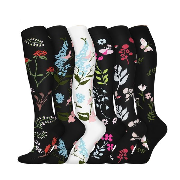 Kingdushi 6Pair Compression Socks for Women,Circulation Support for Running