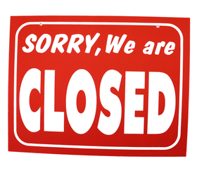 Red And White Sorry We Are Closed Sign Plastic Board 21cm x 28cm x 1mm ...