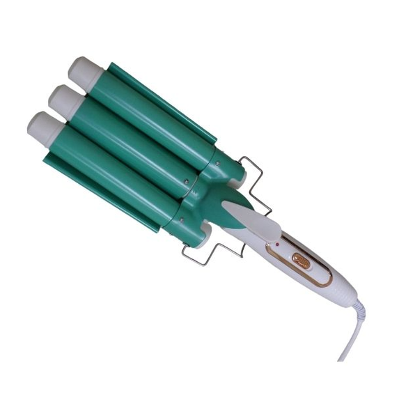 Professional 3 Barrels Hair Culer -Green