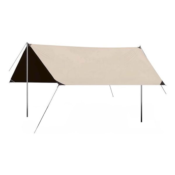 3x3m Waterproof Camping Tarp with Adjustable Poles &amp; Carry Bag