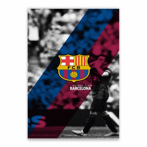 Barcelona Logo And Xavi Poster - A1