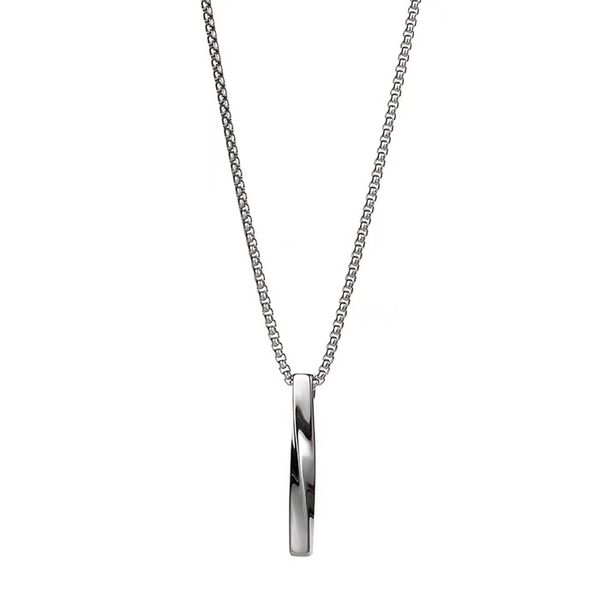 Azov Necklace For Men &amp; Women Twisted Bar Pendant 77cm Chain +Jewellery Box