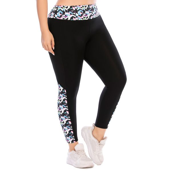 Iconix Plus Size Ladies Black and Pink Leggings