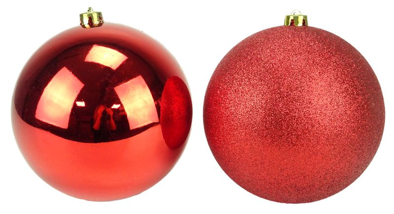 Big Christmas Tree Festive Season Baubles Shinny &amp; Matt Red- 12 Pics