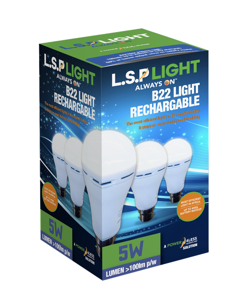 5W Battery backup B22-Light (4hr loadshedding light)
