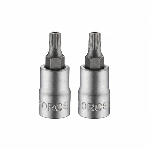 Force 1/4 Inch Torx Tamperproof Socket Bit T27H 32mm - 2 Pack