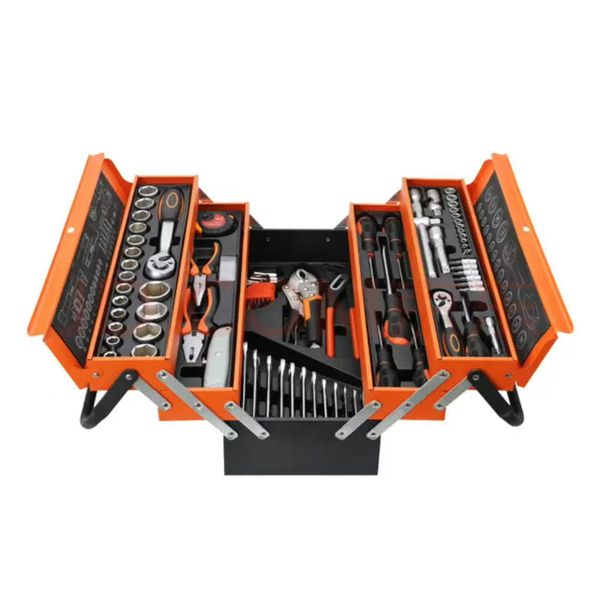 1/2 and 1/4. 85 Piece Tool Set With Metal Box