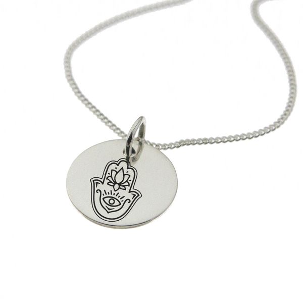Hamsa Hand Sterling Silver Necklace