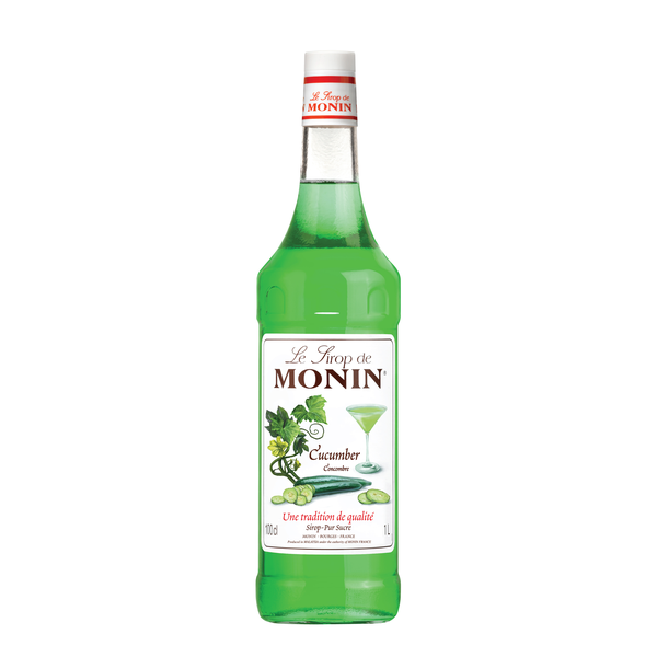 MONIN Premium Cucumber Syrup 1L - Crisp, Refreshing Flavor for Beverages