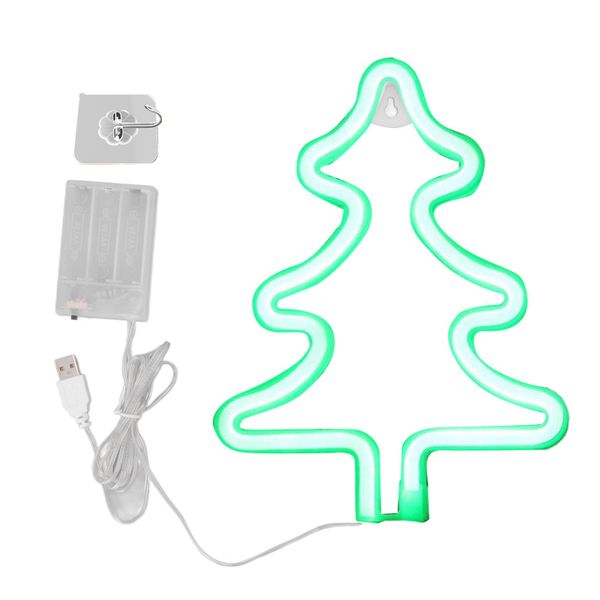 Christmas Tree - Shaped Neon Sign (USB, for Desk/Wall)