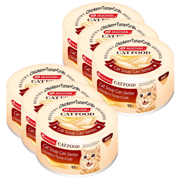 AKACHAN Premium Cat Soup Can - Chicken + Tuna + Crab Flavour