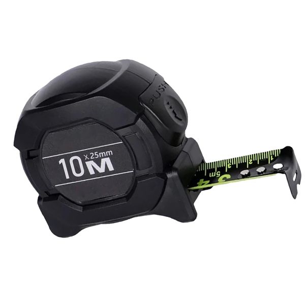 10M Fluorescent Steel Tape Measure Self Locking Shock High Precision