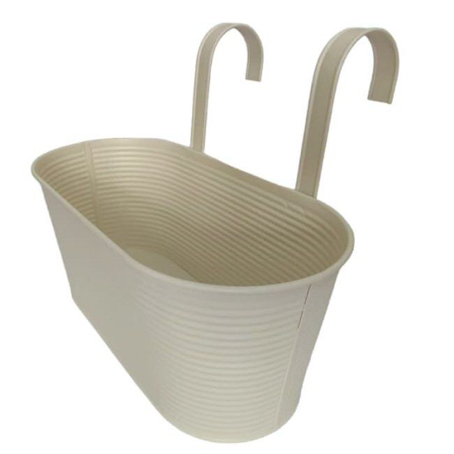 PH Garden - Metal Oval Hanging Plant Pot Cream