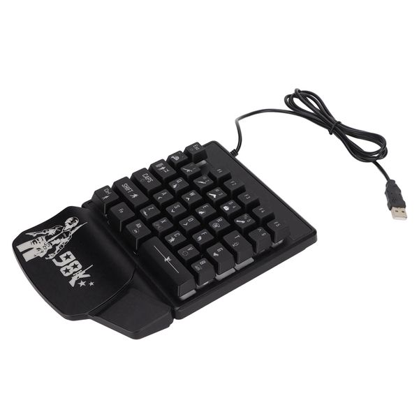 One Handed Keyboard ESports 35 Key LED Black