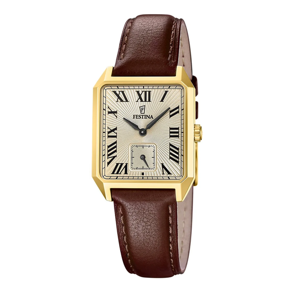 Festina Mens On The Sqaure Brown Strap