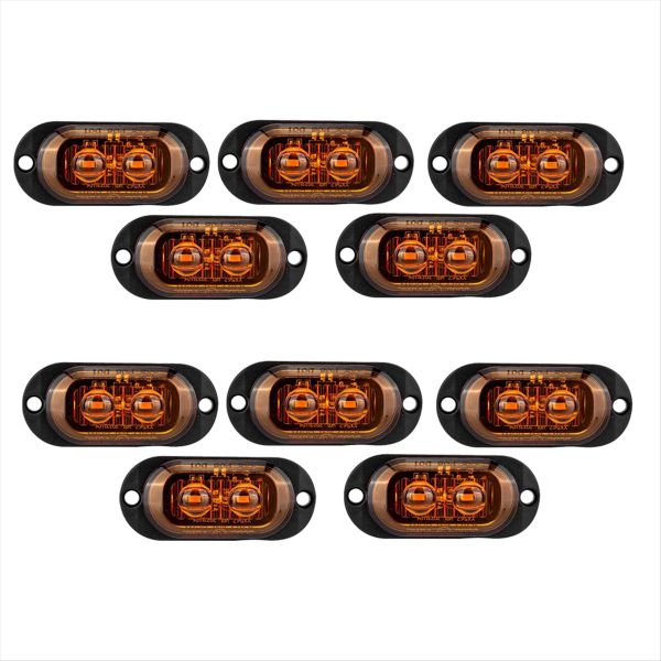10 Pcs 12V-24V 2Led Car Side Marker Lights Turn Compatible with Universal