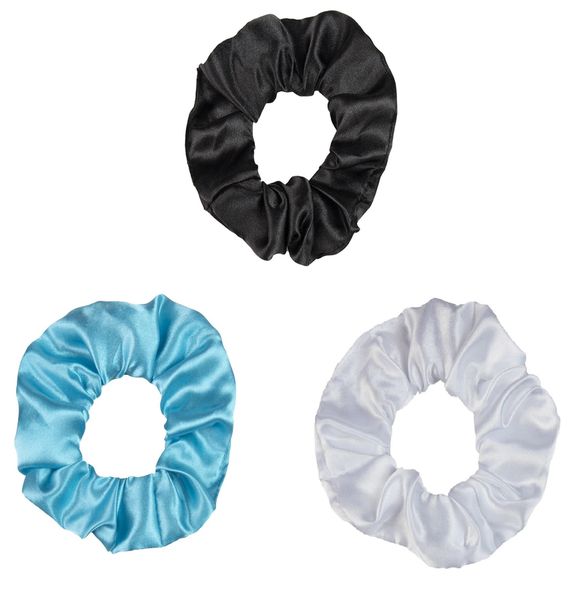 LED Silk Satin Scrunchies - Pack of 3(Black/White/Pink)