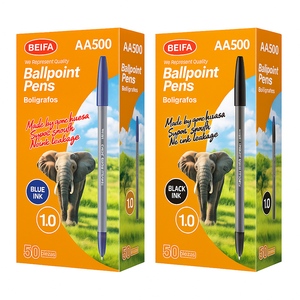 Ballpoint Pens - Blue &amp; Black Combo Pack (50pens per box)