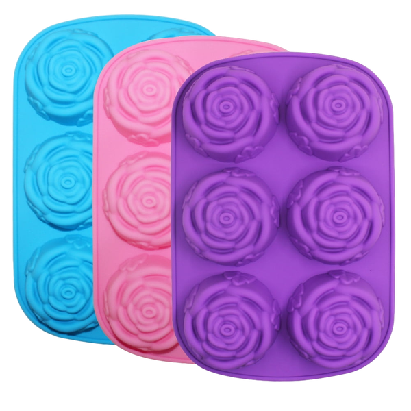 3 Pack Flower Shape Silicone Moulds