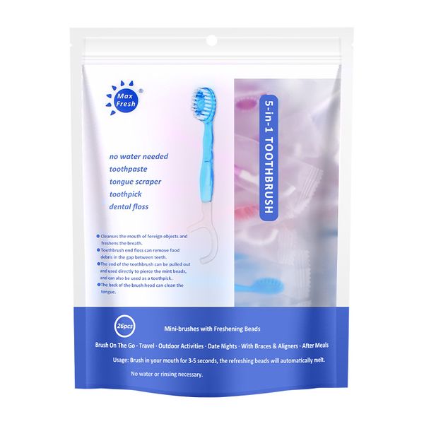 26PCS Popping Beads Toothbrush Disposable Individual Soft Bristle Set