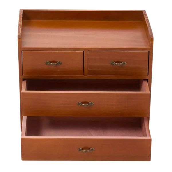Decor Vintage Wooden Small Countertop Item Organizer -34cm
