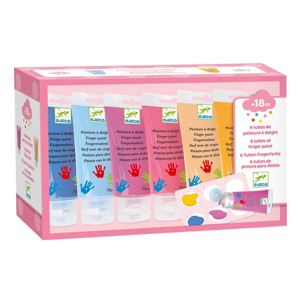 Djeco Finger Paint - 6 Sweet Colour Tubes