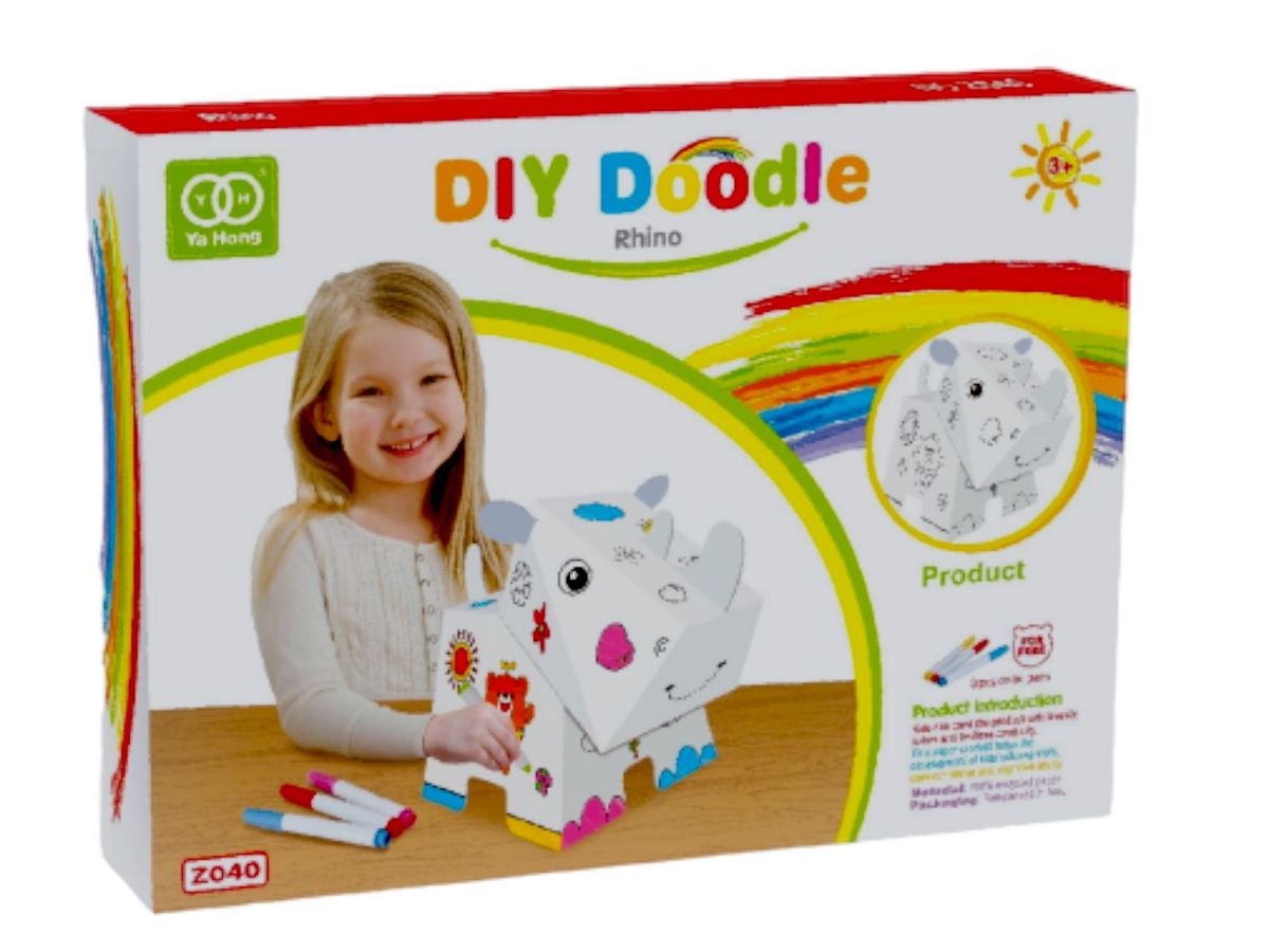 3D DIY Doodle Rhino - Colouring Your Own Rhino | Shop Today. Get it ...