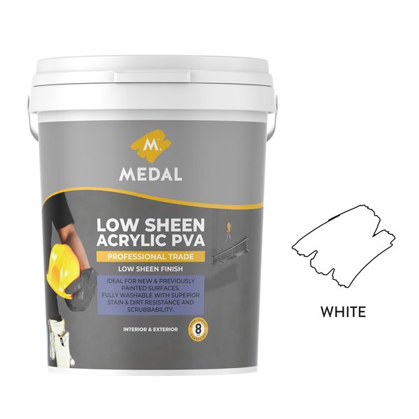 Medal - Professional Trade Low Sheen Arcylic PVA Paint 20L