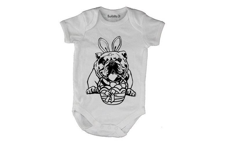Easter Bulldog - Short Sleeve - Baby Grow