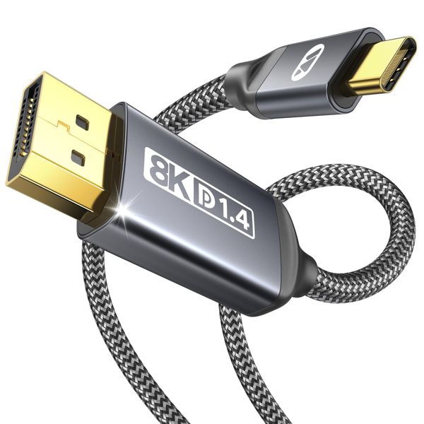 USB C to DisplayPort 1.4 Cable [1.8M/6FT], 8K@60Hz, 4K@144Hz,