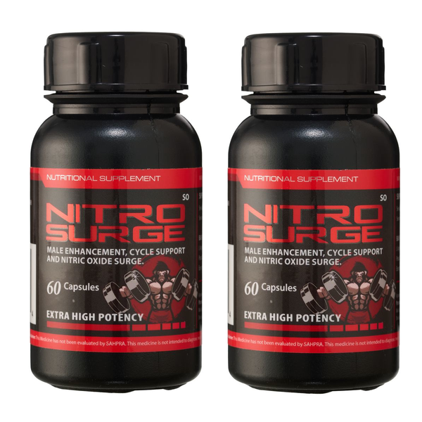 Nitro Surge Male Enhancement, Cycle Support &amp; Nitric Oxide Surge 60s+60s