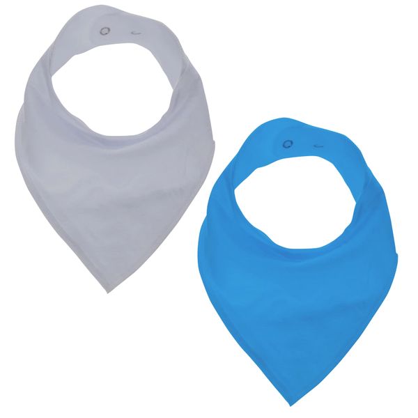 GingerBaby - Luxury Bandana Dribble Bib - Grey &amp; Blue