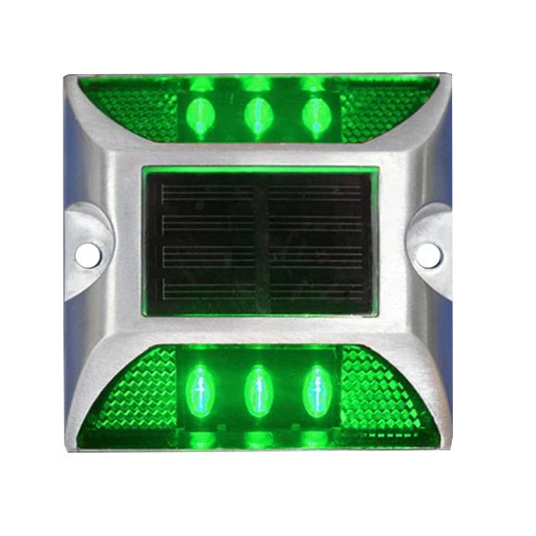 2 X Aluminum Waterproof Led Solar Powered Road Stud Light