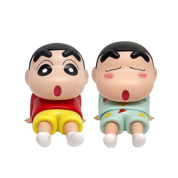 2PCS Crayon Shin Chan Phone Holder, Anime Figurine Model Desktop Ornament