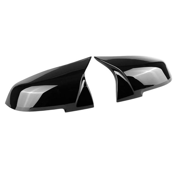 Adhesive Mirror Cover Caps Compatible with BMW F30 3 Series - Black - Set
