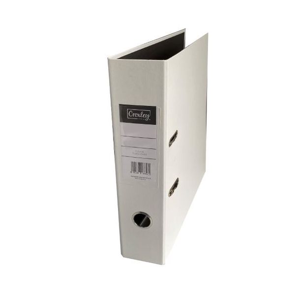 JD1028 CROXLEY P/P Lever Arch File 70mm - Black Inner, White Outer - Box 10