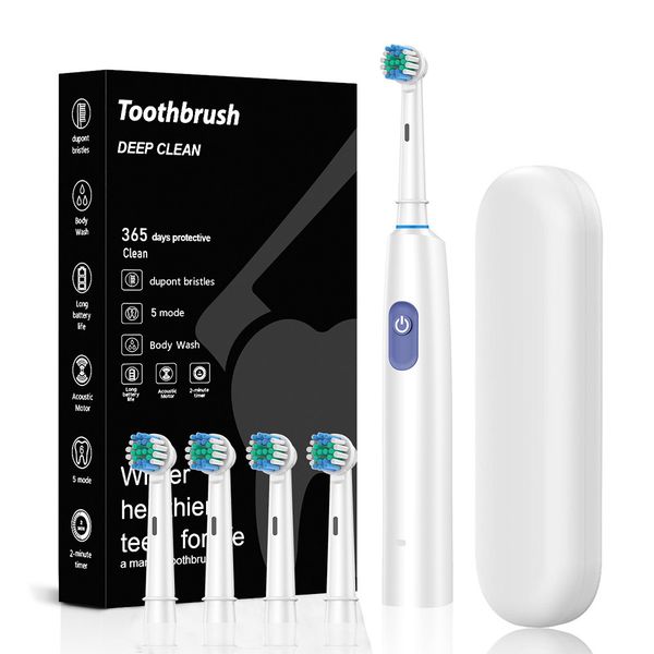 Waterproof Electric Sonic Toothbrush with 8 brush heads,2Min Smart Timer