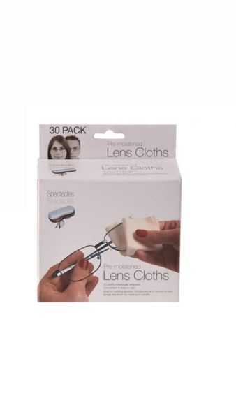Box Of 30 Lens Moistened Cloths