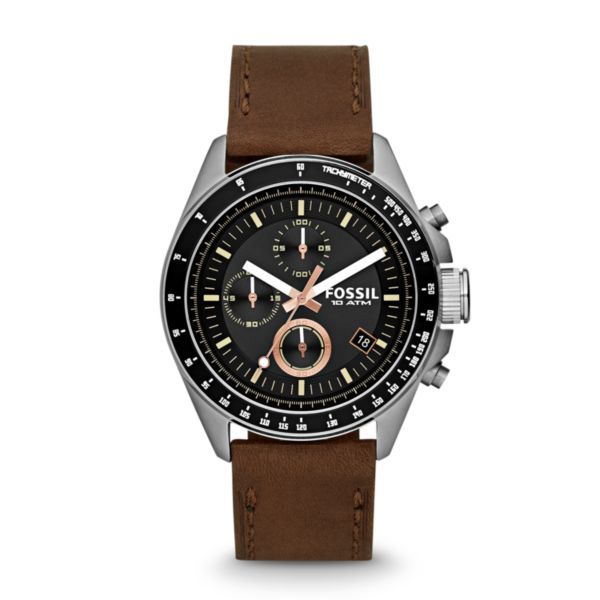 Fossil Decker Chronograph Brown Leather Watch-CH2885