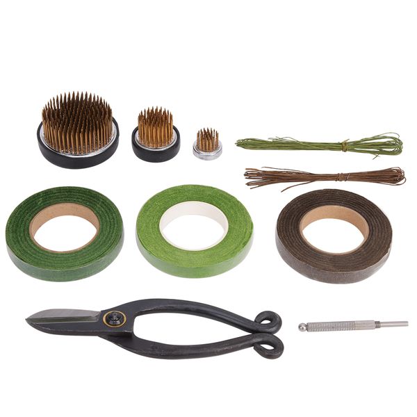 Flower Arrangement Decoration Fixing Tool Set Iron Wire Scissor Tape Kenzan