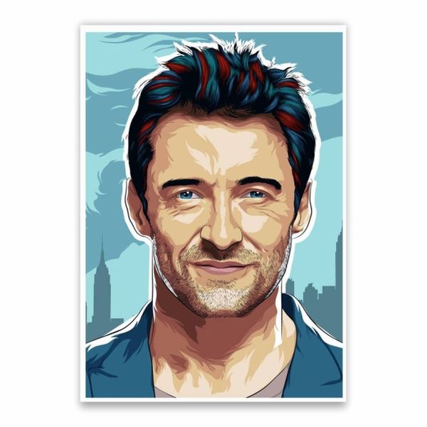 Hugh Jackman Cartoon Poster - A1