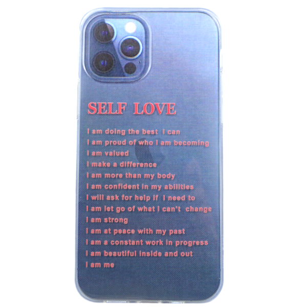 Self-Love Affirmations Print Phone Case Compatible with iPhone 12 Pro Max -Transparent