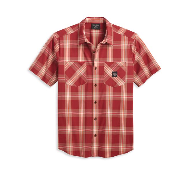 Harley-Davidson Men's Staple Poplin Shirt - Red Plaid