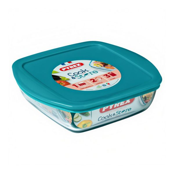 Pyrex - Storage Cook and Store Square Dish With Lid - 2.2 Litre