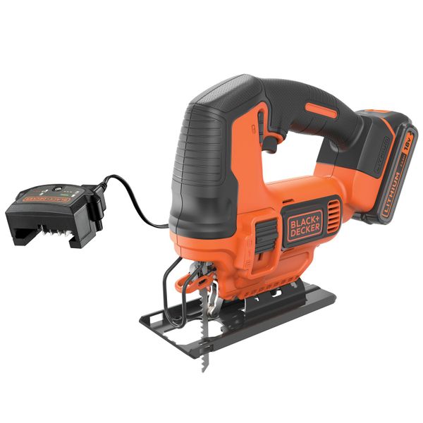 BLACK+DECKER 18V Cordless Pendulum Jigsaw + Battery + Charger + Blade