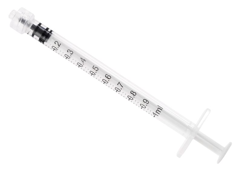 Beare 1ml Hypodermic Syringe with Luer Slip &amp; Luer Lock Design - Sterile1ml
